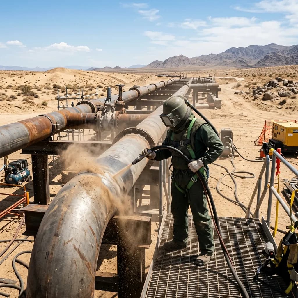 Pipeline and Pipe Support Sandblasting in Hafar Al Batin