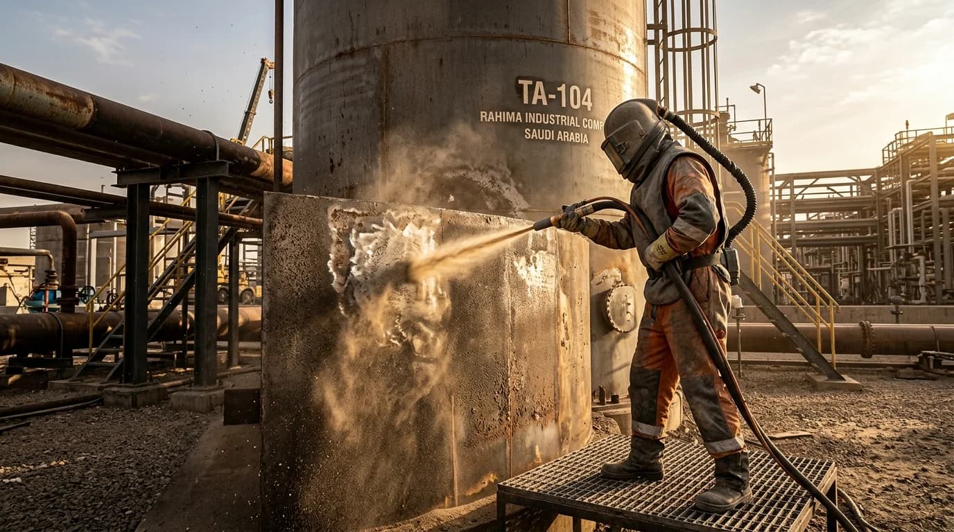 Sand Blasting Painting Services in Rahima, Saudi Arabia - Industrial surface preparation and coating