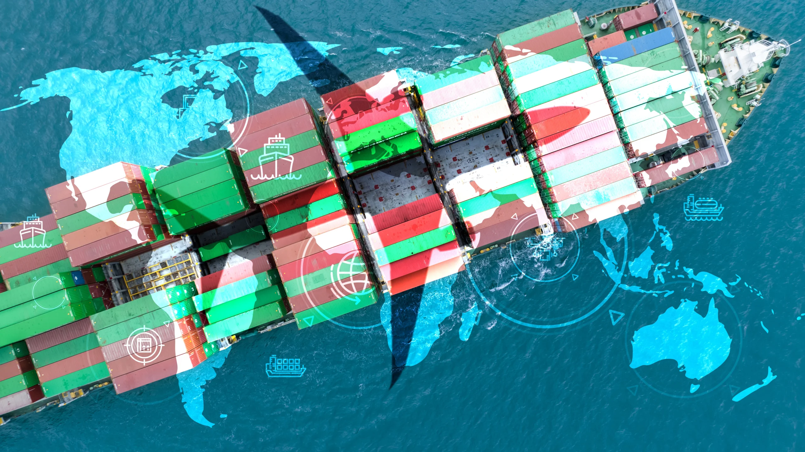 Cargo Ship Navigating Global Maritime Trade Routes